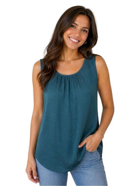 ☀️ CABI Emerald Green Sleeveless Blouse #3789